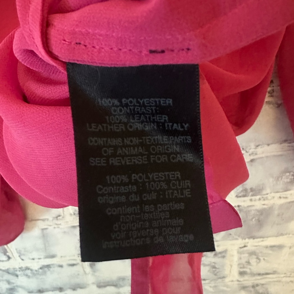 PJK Patterson Kincaid | Sheer Pink Flowy Button Down Blouse - Picture 7 of 7
